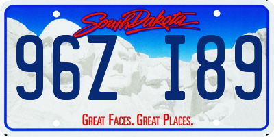 SD license plate 96ZI89