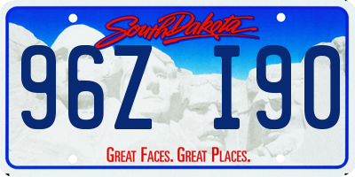 SD license plate 96ZI90