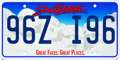 SD license plate 96ZI96