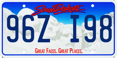 SD license plate 96ZI98
