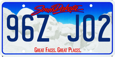 SD license plate 96ZJ02