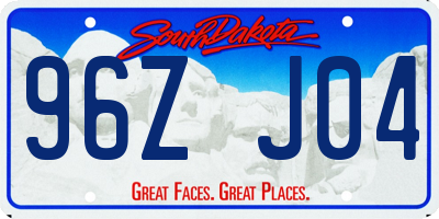 SD license plate 96ZJ04