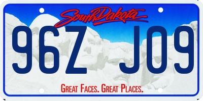 SD license plate 96ZJ09
