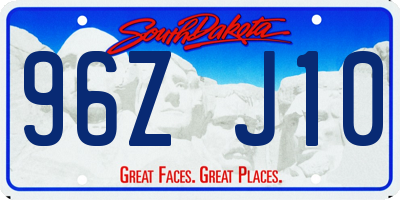 SD license plate 96ZJ10