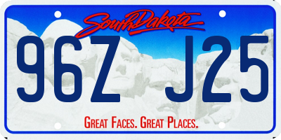 SD license plate 96ZJ25