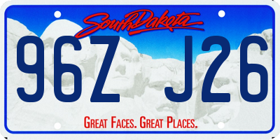 SD license plate 96ZJ26