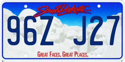 SD license plate 96ZJ27