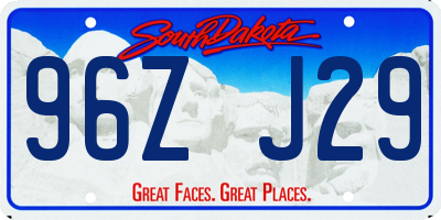 SD license plate 96ZJ29