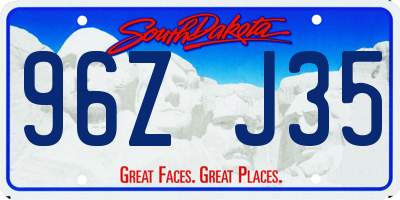 SD license plate 96ZJ35