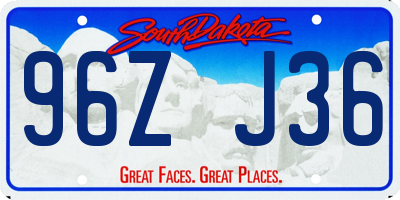 SD license plate 96ZJ36