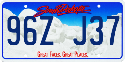 SD license plate 96ZJ37