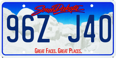 SD license plate 96ZJ40