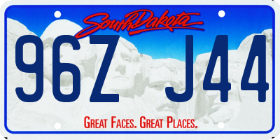 SD license plate 96ZJ44