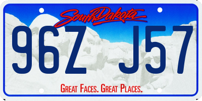 SD license plate 96ZJ57