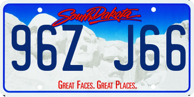 SD license plate 96ZJ66