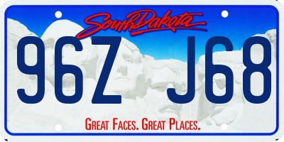 SD license plate 96ZJ68