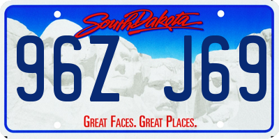 SD license plate 96ZJ69