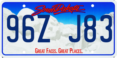 SD license plate 96ZJ83