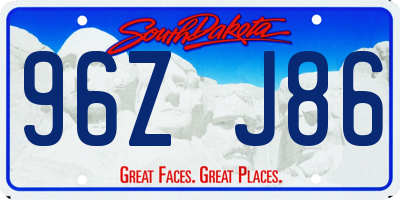 SD license plate 96ZJ86