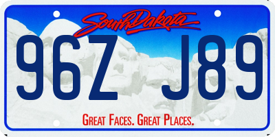SD license plate 96ZJ89