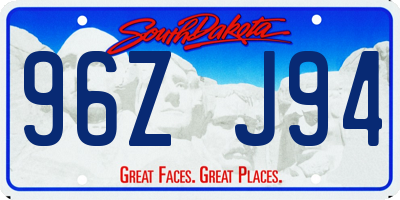 SD license plate 96ZJ94