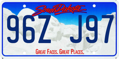 SD license plate 96ZJ97
