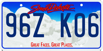 SD license plate 96ZK06