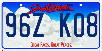 SD license plate 96ZK08