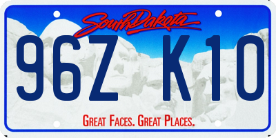 SD license plate 96ZK10