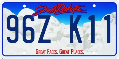 SD license plate 96ZK11