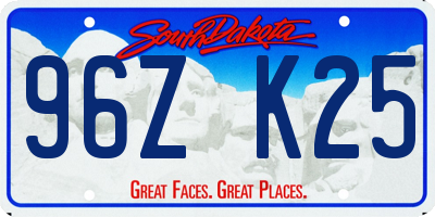 SD license plate 96ZK25