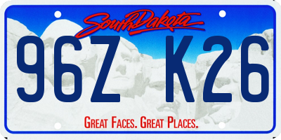SD license plate 96ZK26