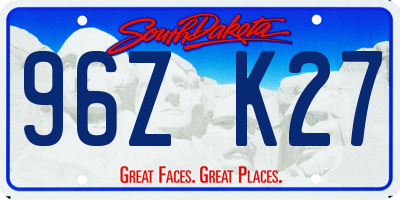 SD license plate 96ZK27