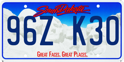 SD license plate 96ZK30