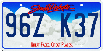 SD license plate 96ZK37