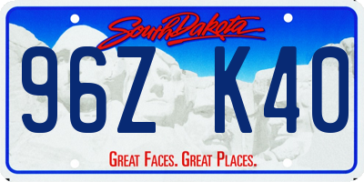 SD license plate 96ZK40
