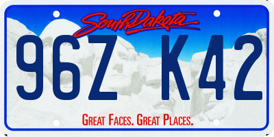 SD license plate 96ZK42