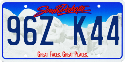 SD license plate 96ZK44