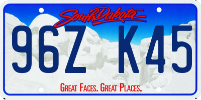 SD license plate 96ZK45