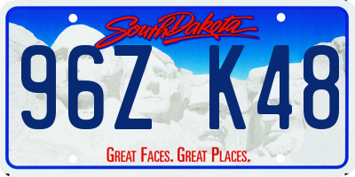 SD license plate 96ZK48