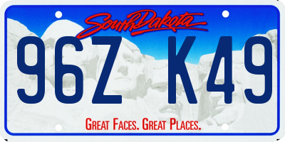 SD license plate 96ZK49