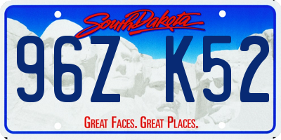 SD license plate 96ZK52