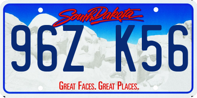 SD license plate 96ZK56