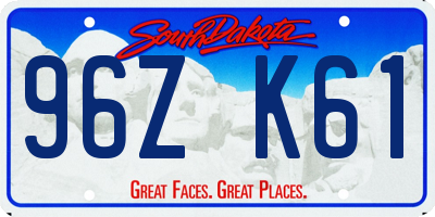 SD license plate 96ZK61