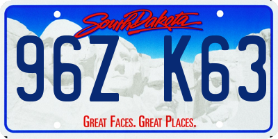 SD license plate 96ZK63