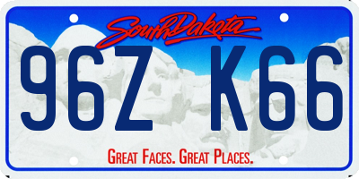 SD license plate 96ZK66