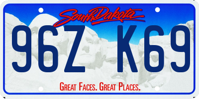 SD license plate 96ZK69