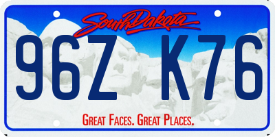 SD license plate 96ZK76