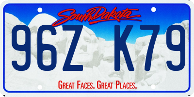 SD license plate 96ZK79