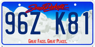 SD license plate 96ZK81